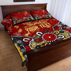 Personalized Gold Coast Suns Quilt Bed Set Aboriginal Dot Painting Graffiti Style