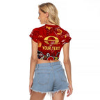 Personalized Gold Coast Suns Raglan Cropped T Shirt Aboriginal Dot Painting Graffiti Style