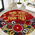 Personalized Gold Coast Suns Round Carpet Aboriginal Dot Painting Graffiti Style