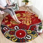 Personalized Gold Coast Suns Round Carpet Aboriginal Dot Painting Graffiti Style