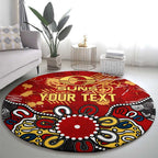 Personalized Gold Coast Suns Round Carpet Aboriginal Dot Painting Graffiti Style