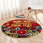 Personalized Gold Coast Suns Round Carpet Aboriginal Dot Painting Graffiti Style