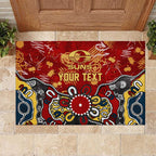 Personalized Gold Coast Suns Rubber Doormat Aboriginal Dot Painting Graffiti Style