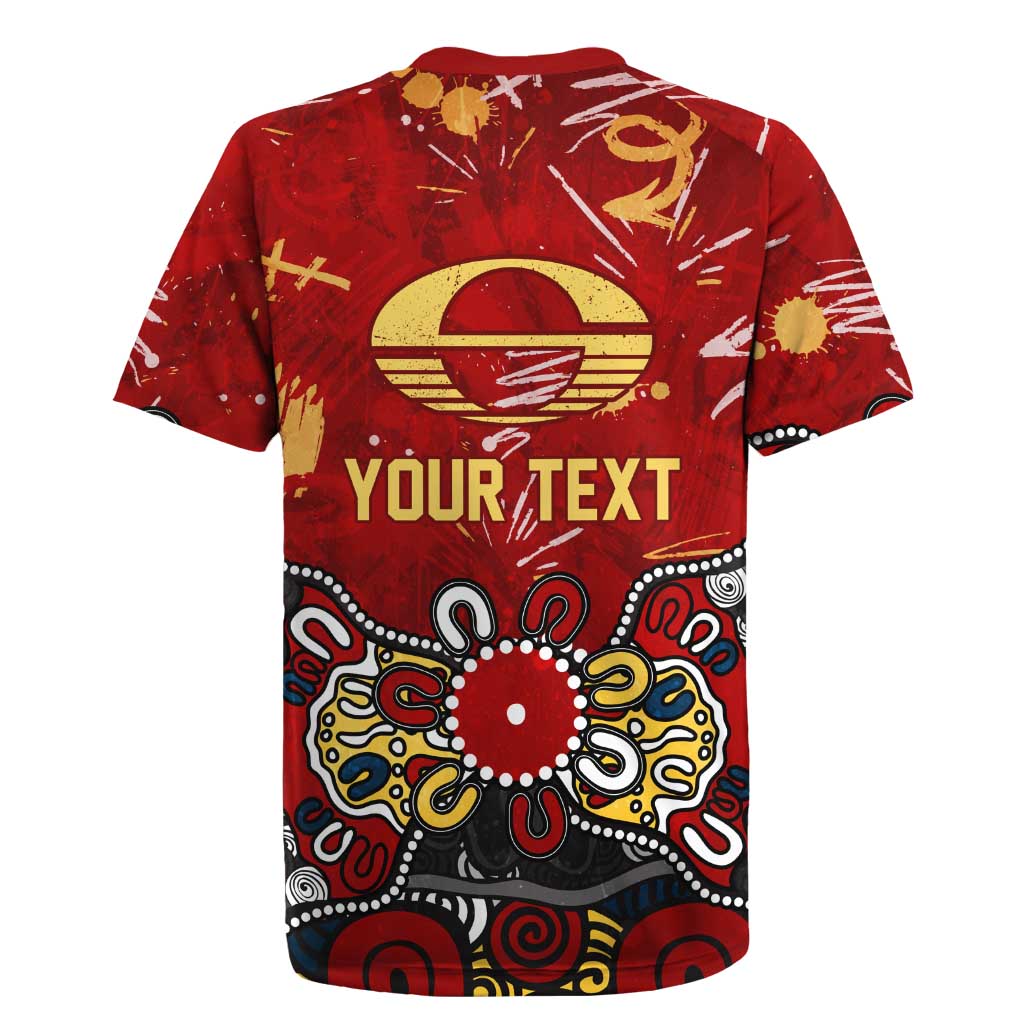 Personalized Gold Coast Suns Rugby Jersey Aboriginal Dot Painting Graffiti Style