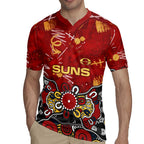 Personalized Gold Coast Suns Rugby Jersey Aboriginal Dot Painting Graffiti Style