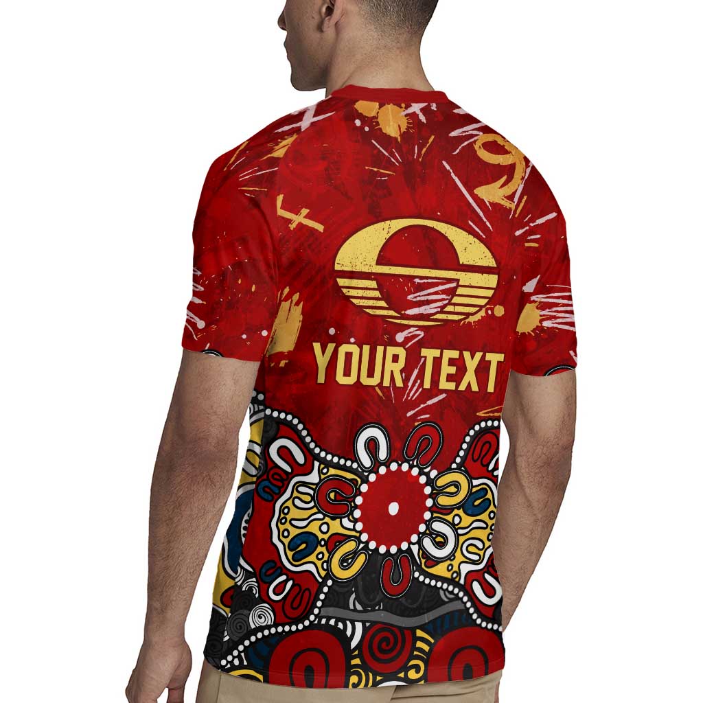 Personalized Gold Coast Suns Rugby Jersey Aboriginal Dot Painting Graffiti Style