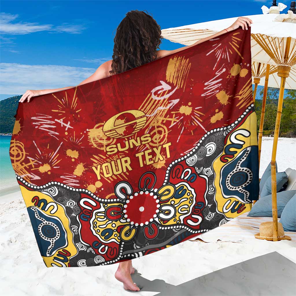 Personalized Gold Coast Suns Sarong Aboriginal Dot Painting Graffiti Style