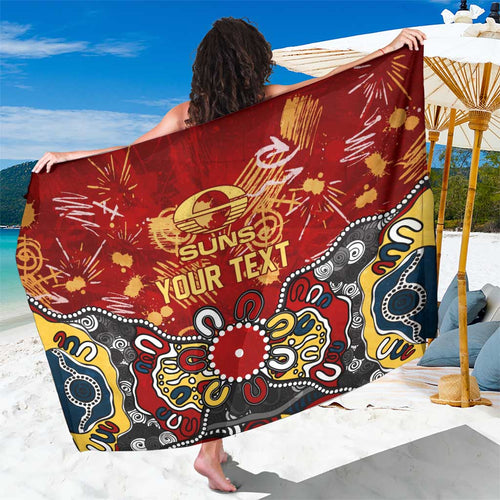Personalized Gold Coast Suns Sarong Aboriginal Dot Painting Graffiti Style