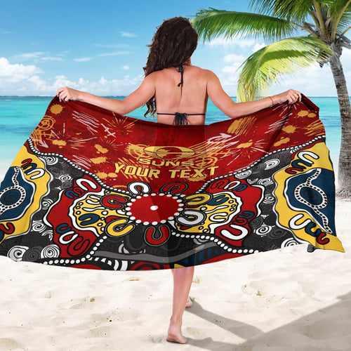 Personalized Gold Coast Suns Sarong Aboriginal Dot Painting Graffiti Style
