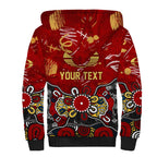 Personalized Gold Coast Suns Sherpa Hoodie Aboriginal Dot Painting Graffiti Style