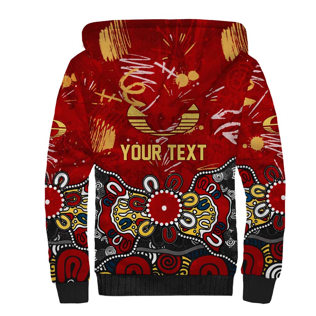 Personalized Gold Coast Suns Sherpa Hoodie Aboriginal Dot Painting Graffiti Style