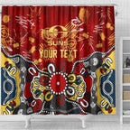 Personalized Gold Coast Suns Shower Curtain Aboriginal Dot Painting Graffiti Style