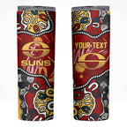 Personalized Gold Coast Suns Skinny Tumbler Aboriginal Dot Painting Graffiti Style