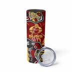 Personalized Gold Coast Suns Skinny Tumbler Aboriginal Dot Painting Graffiti Style