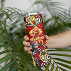 Personalized Gold Coast Suns Skinny Tumbler Aboriginal Dot Painting Graffiti Style