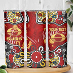 Personalized Gold Coast Suns Skinny Tumbler Aboriginal Dot Painting Graffiti Style