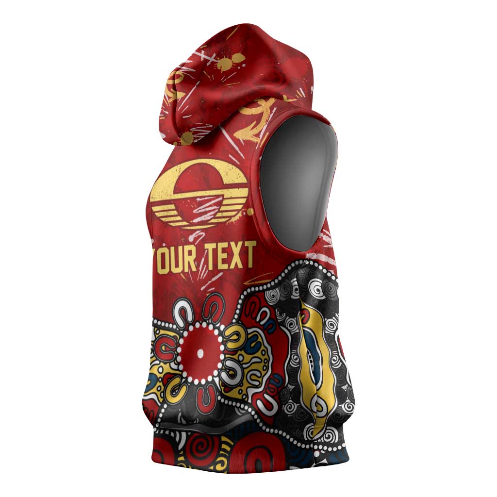 Personalized Gold Coast Suns Sleeveless Hoodie Aboriginal Dot Painting Graffiti Style
