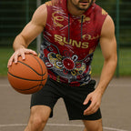 Personalized Gold Coast Suns Sleeveless Hoodie Aboriginal Dot Painting Graffiti Style