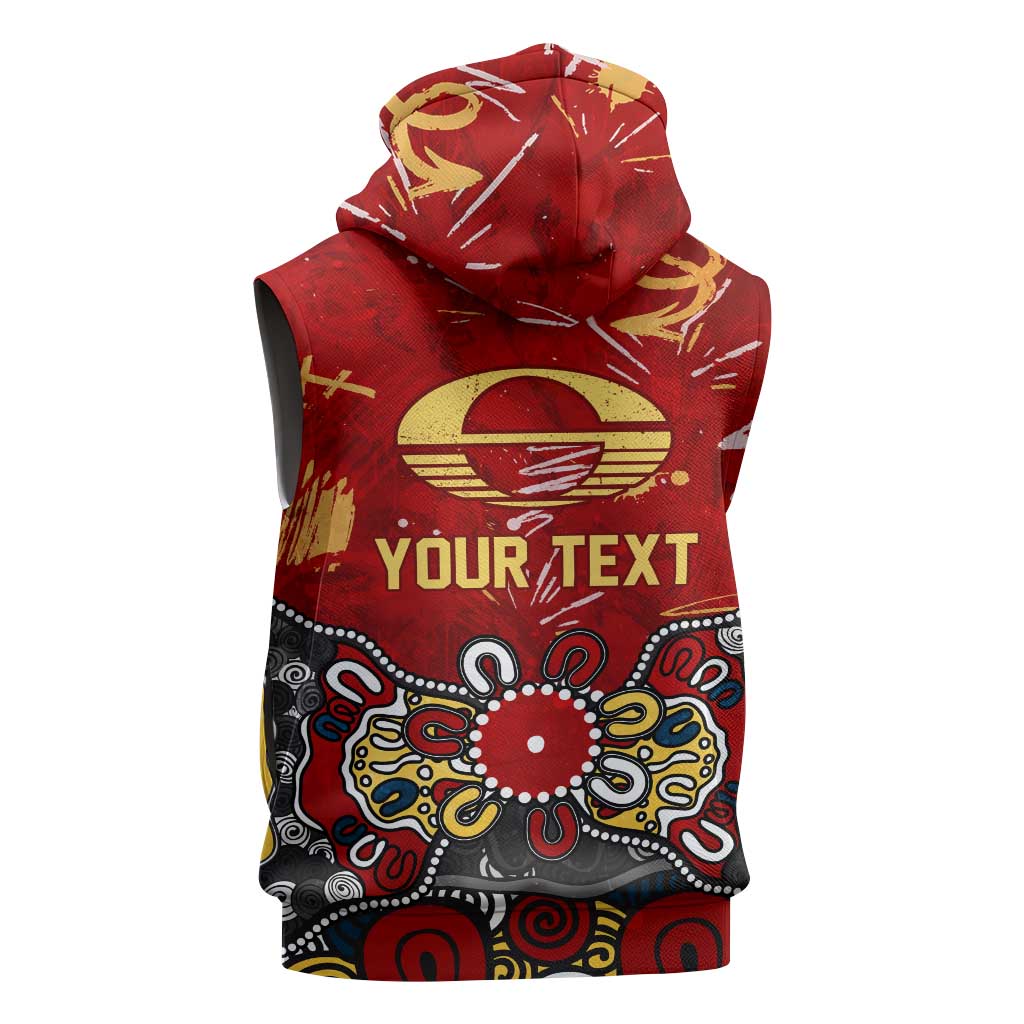 Personalized Gold Coast Suns Sleeveless Zip Hoodie Aboriginal Dot Painting Graffiti Style