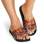 Personalized Gold Coast Suns Slide Sandals Aboriginal Dot Painting Graffiti Style