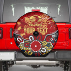 Personalized Gold Coast Suns Spare Tire Cover Aboriginal Dot Painting Graffiti Style