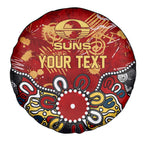 Personalized Gold Coast Suns Spare Tire Cover Aboriginal Dot Painting Graffiti Style