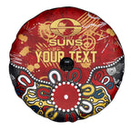Personalized Gold Coast Suns Spare Tire Cover Aboriginal Dot Painting Graffiti Style