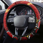 Gold Coast Suns Steering Wheel Cover Aboriginal Dot Painting Graffiti Style