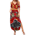 Personalized Gold Coast Suns Summer Maxi Dress Aboriginal Dot Painting Graffiti Style