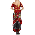 Personalized Gold Coast Suns Summer Maxi Dress Aboriginal Dot Painting Graffiti Style