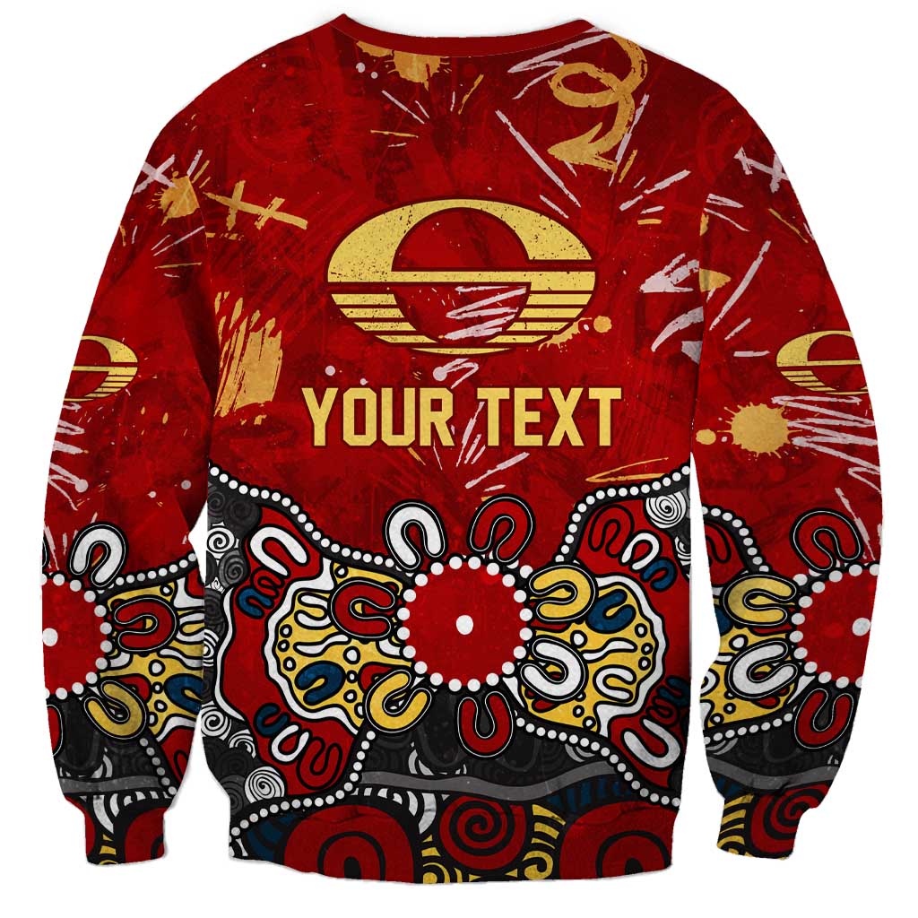 Personalized Gold Coast Suns Sweatshirt Aboriginal Dot Painting Graffiti Style