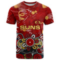 Personalized Gold Coast Suns T Shirt Aboriginal Dot Painting Graffiti Style