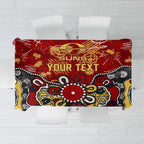 Personalized Gold Coast Suns Tablecloth Aboriginal Dot Painting Graffiti Style