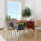 Personalized Gold Coast Suns Tablecloth Aboriginal Dot Painting Graffiti Style