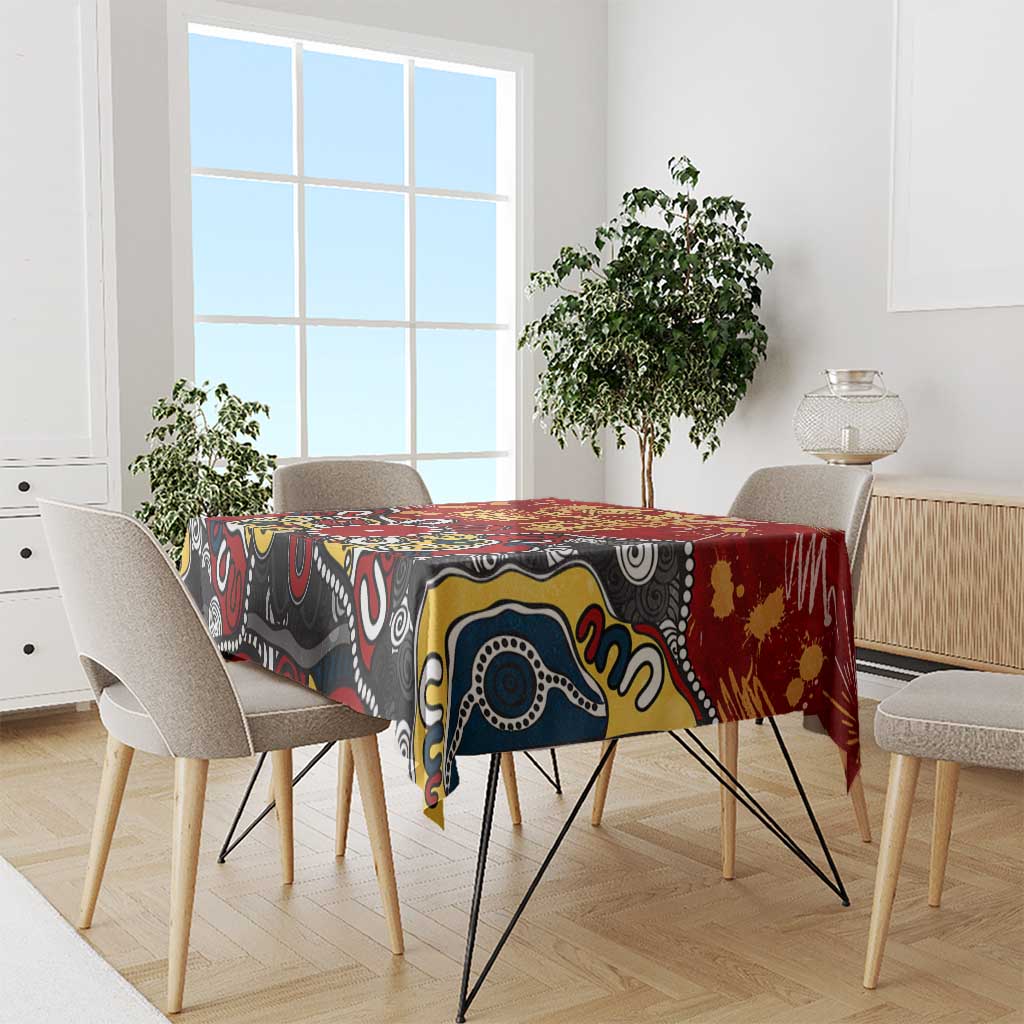 Personalized Gold Coast Suns Tablecloth Aboriginal Dot Painting Graffiti Style