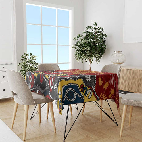 Personalized Gold Coast Suns Tablecloth Aboriginal Dot Painting Graffiti Style