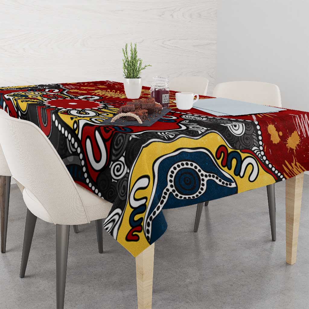 Personalized Gold Coast Suns Tablecloth Aboriginal Dot Painting Graffiti Style