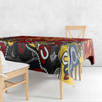 Personalized Gold Coast Suns Tablecloth Aboriginal Dot Painting Graffiti Style