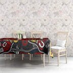 Personalized Gold Coast Suns Tablecloth Aboriginal Dot Painting Graffiti Style