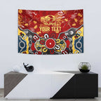 Personalized Gold Coast Suns Tapestry Aboriginal Dot Painting Graffiti Style