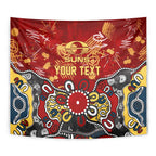 Personalized Gold Coast Suns Tapestry Aboriginal Dot Painting Graffiti Style