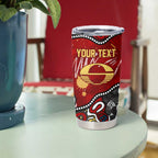 Personalized Gold Coast Suns Tumbler Cup Aboriginal Dot Painting Graffiti Style