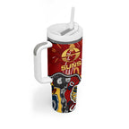 Personalized Gold Coast Suns Tumbler With Handle Aboriginal Dot Painting Graffiti Style