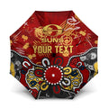 Personalized Gold Coast Suns Umbrella Aboriginal Dot Painting Graffiti Style