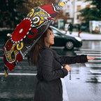 Personalized Gold Coast Suns Umbrella Aboriginal Dot Painting Graffiti Style