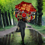 Personalized Gold Coast Suns Umbrella Aboriginal Dot Painting Graffiti Style