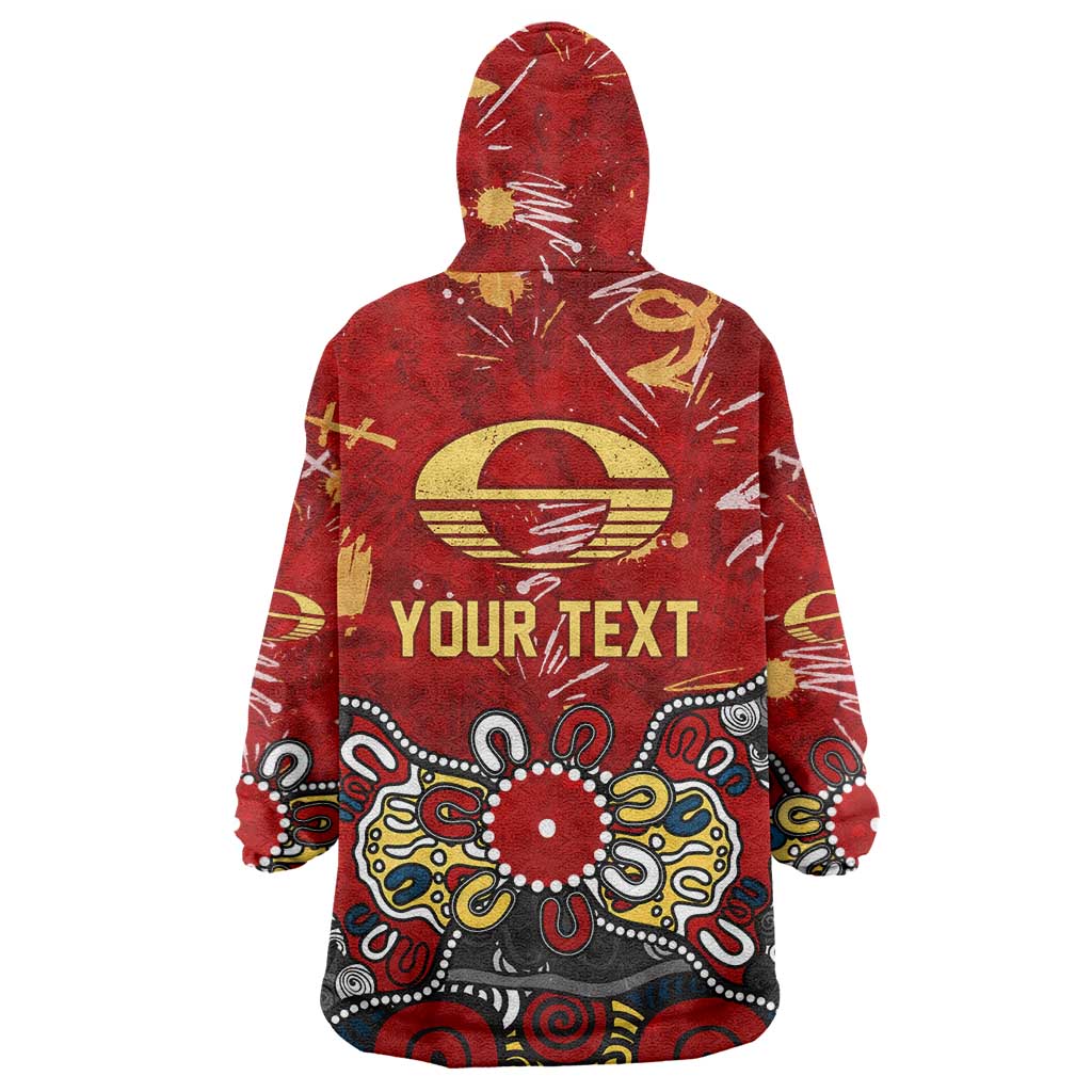 Personalized Gold Coast Suns Wearable Blanket Hoodie Aboriginal Dot Painting Graffiti Style