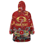 Personalized Gold Coast Suns Wearable Blanket Hoodie Aboriginal Dot Painting Graffiti Style