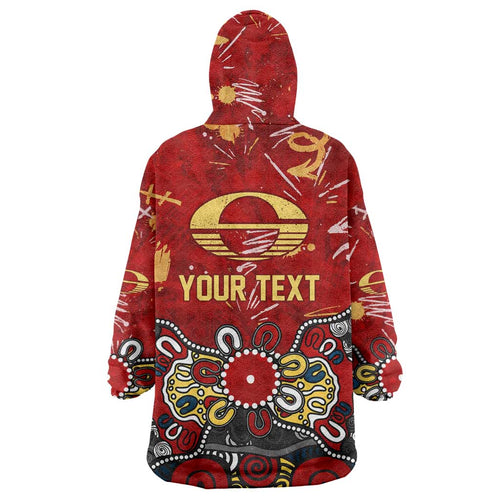 Personalized Gold Coast Suns Wearable Blanket Hoodie Aboriginal Dot Painting Graffiti Style