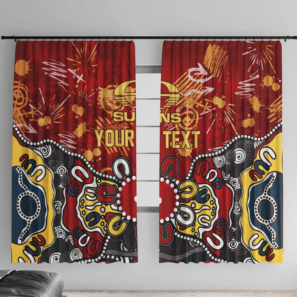 Personalized Gold Coast Suns Window Curtain Aboriginal Dot Painting Graffiti Style